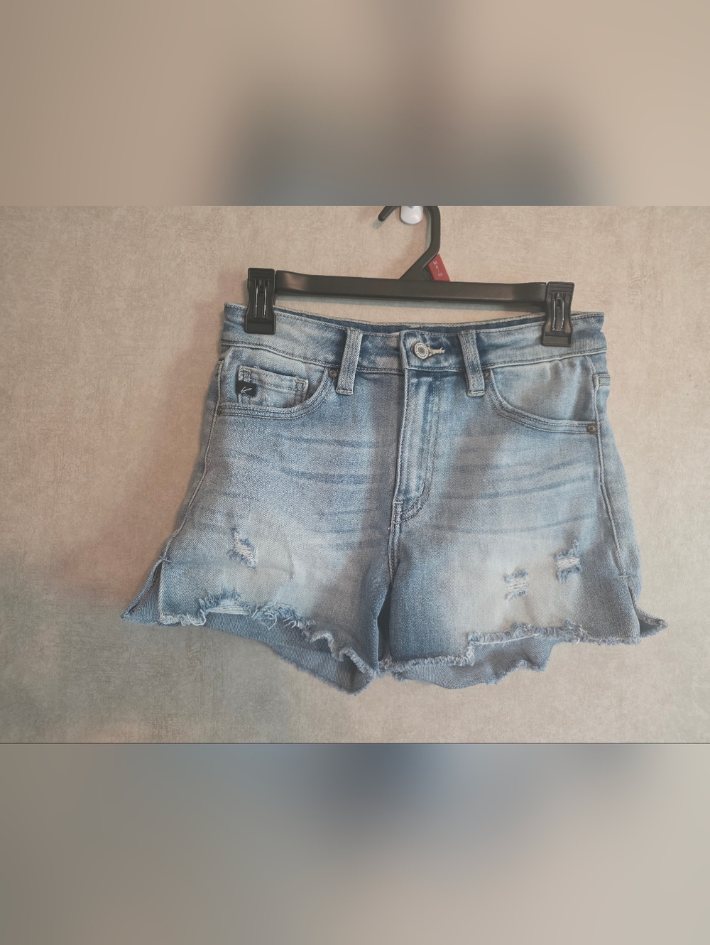 KanCan Light Blue Distressed Denim Shorts